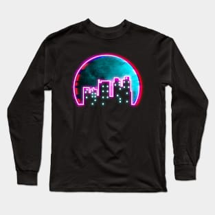 Neon Glitch City Long Sleeve T-Shirt